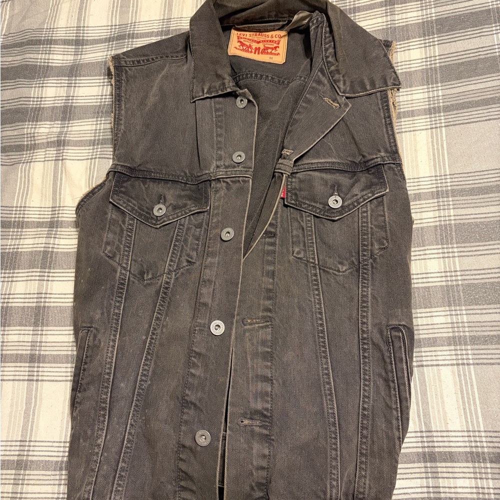 Levi's Charcoal Denim Vest for Men